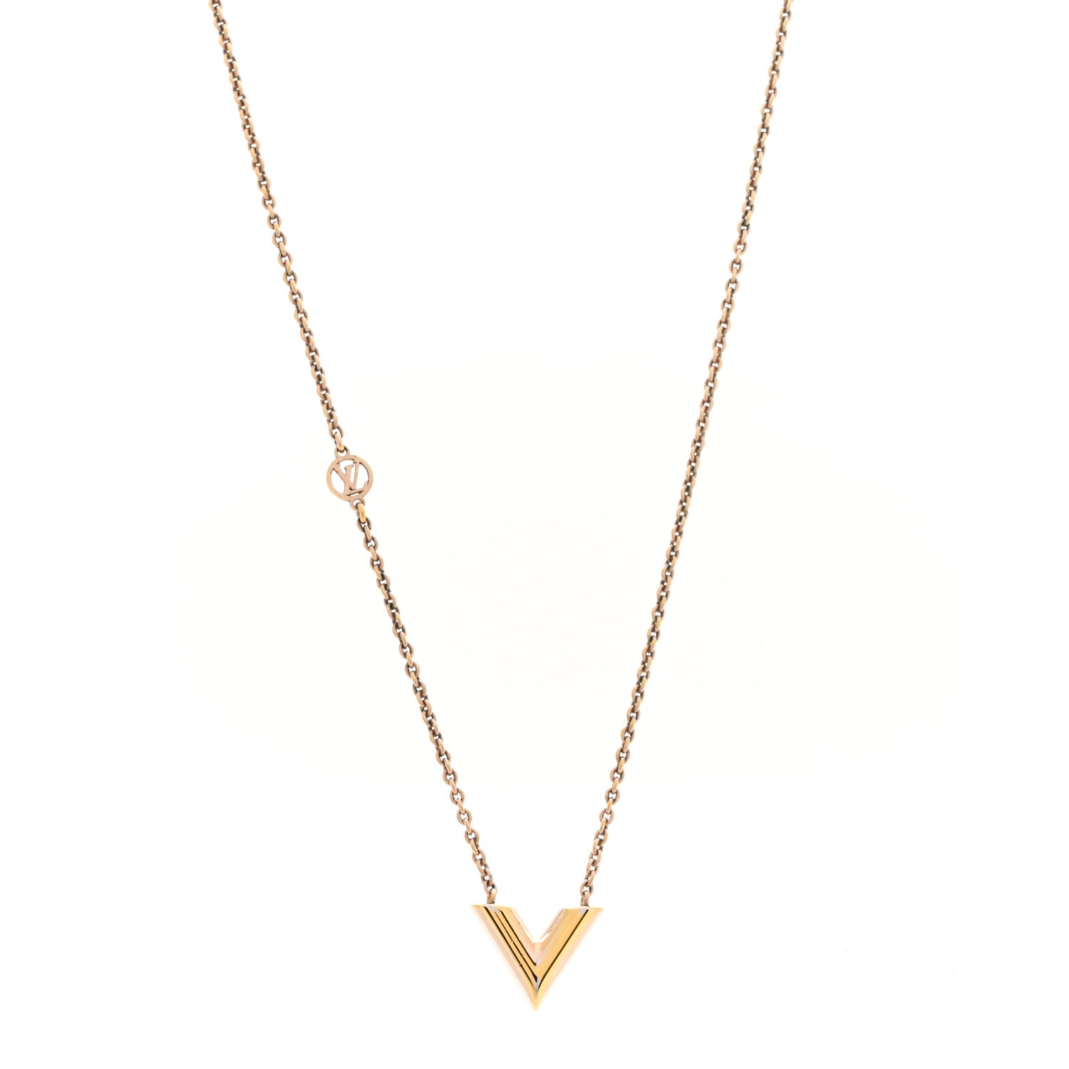 Louis Vuitton Essential V Necklace Rose Gold 1 of 8