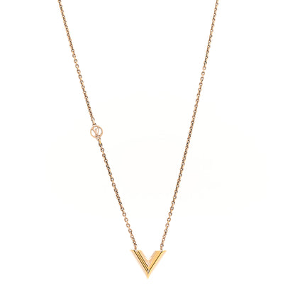Louis Vuitton Essential V Necklace Rose Gold 1 of 8