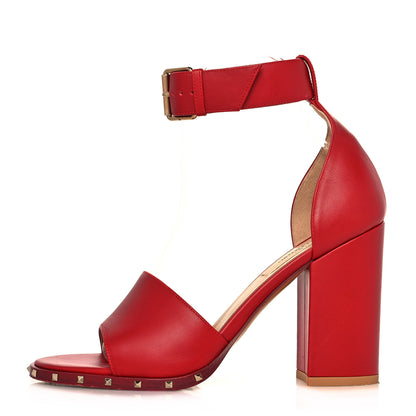 Valentino Garavani Calfskin Soul Rockstud Ankle Strap 105mm Sandals 36 Rosso Valentino 1 of 10