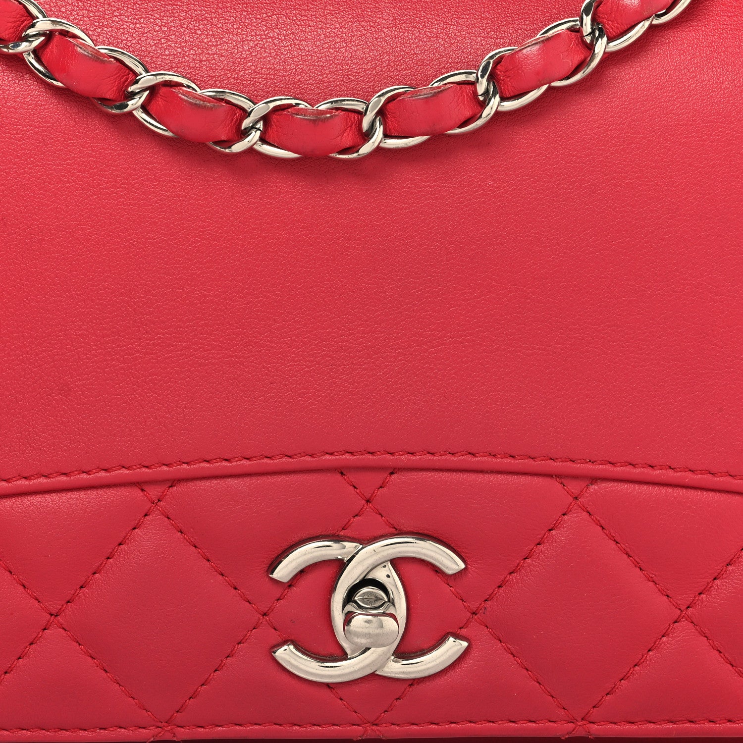 Chanel Calfskin Small Tramezzo Flap Red 8 of 16