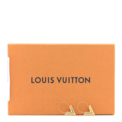 Louis Vuitton Brass Essential V Hoop Earrings Gold 6 of 6
