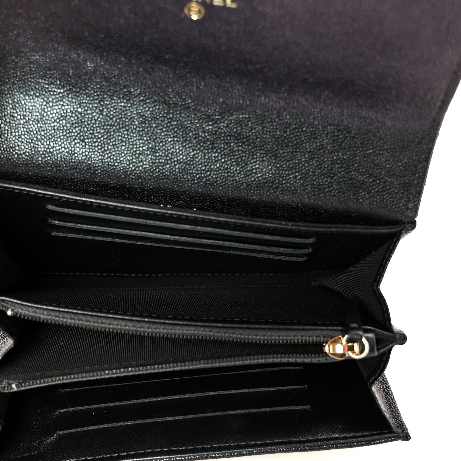 Chanel Iridescent Caviar Quilted Medium Flap Wallet Black 5 of 10