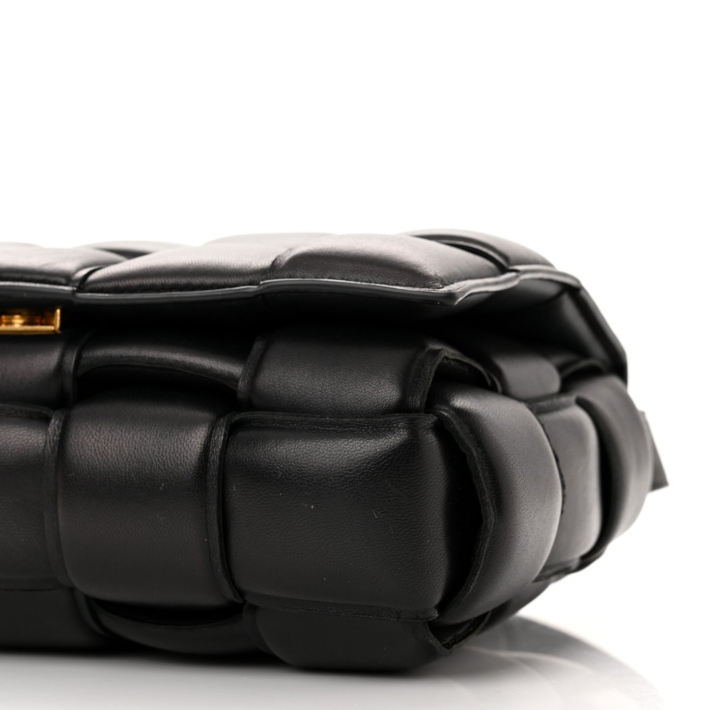Nappa Maxi Intreccio Padded Cassette Crossbody Bag Black
