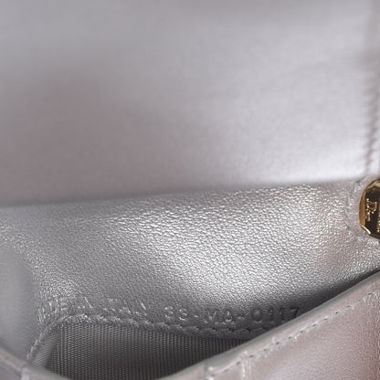 Christian Dior Metallic Calfskin Cannage Lady Dior Medium Wallet Silver 7 of 7