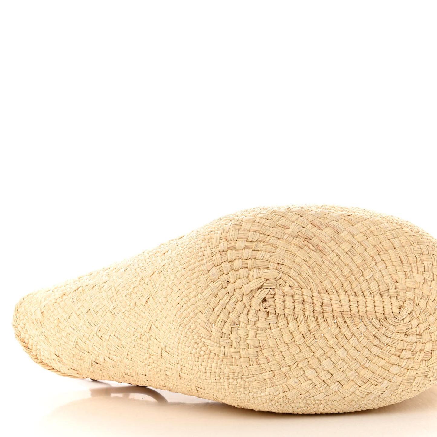 Calfskin Raffia Small Anagram Basket Tote Bag Natural Tan
