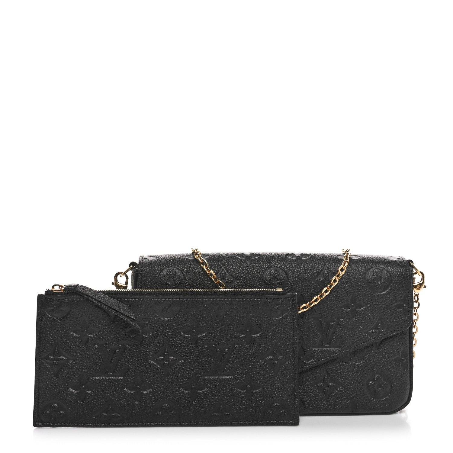Louis Vuitton Empreinte Pochette Felicie Chain Wallet Black 2 of 10