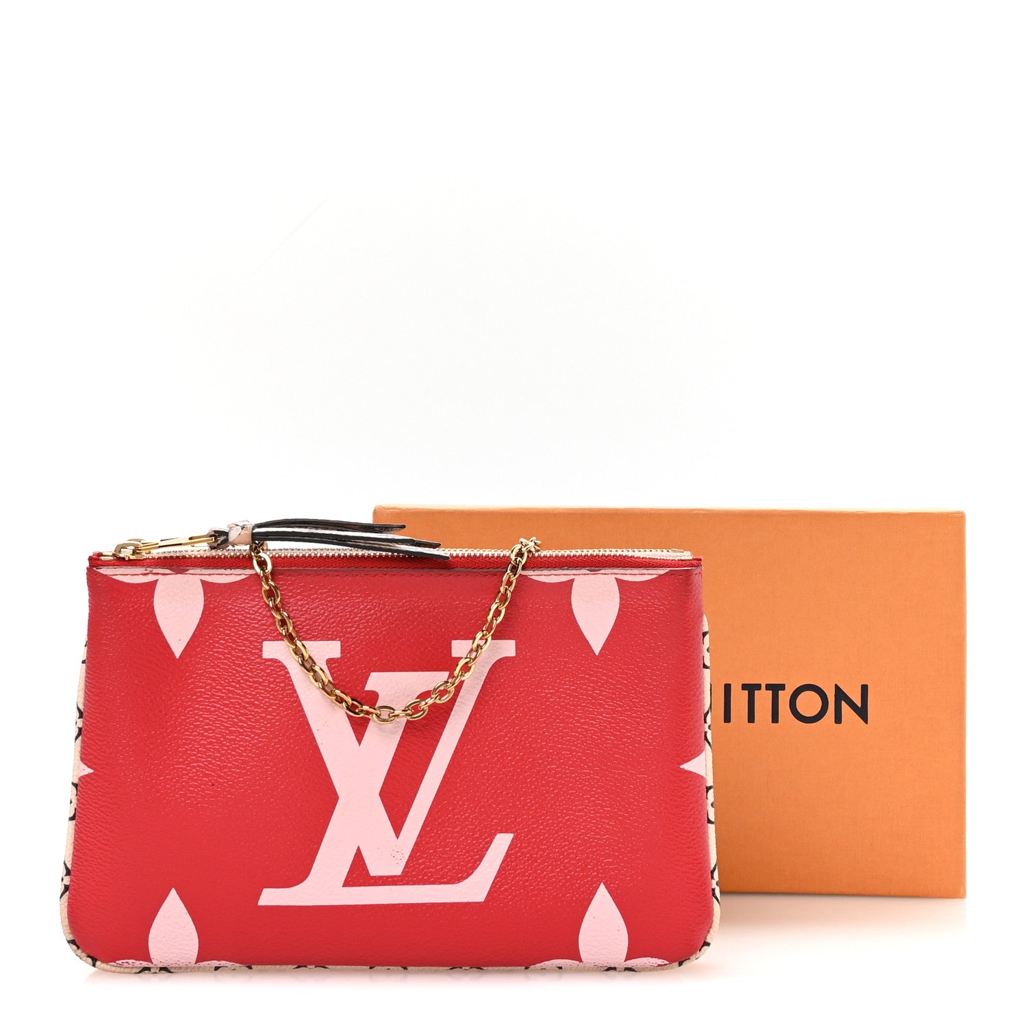 Louis Vuitton Monogram Giant Double Zip Pochette Rouge 1829988