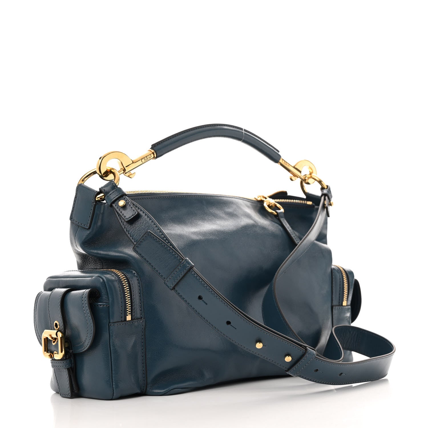 Chloe Shiny Buffalo Medium Double Carry Camera Bag Tapestry Blue 3 of 10