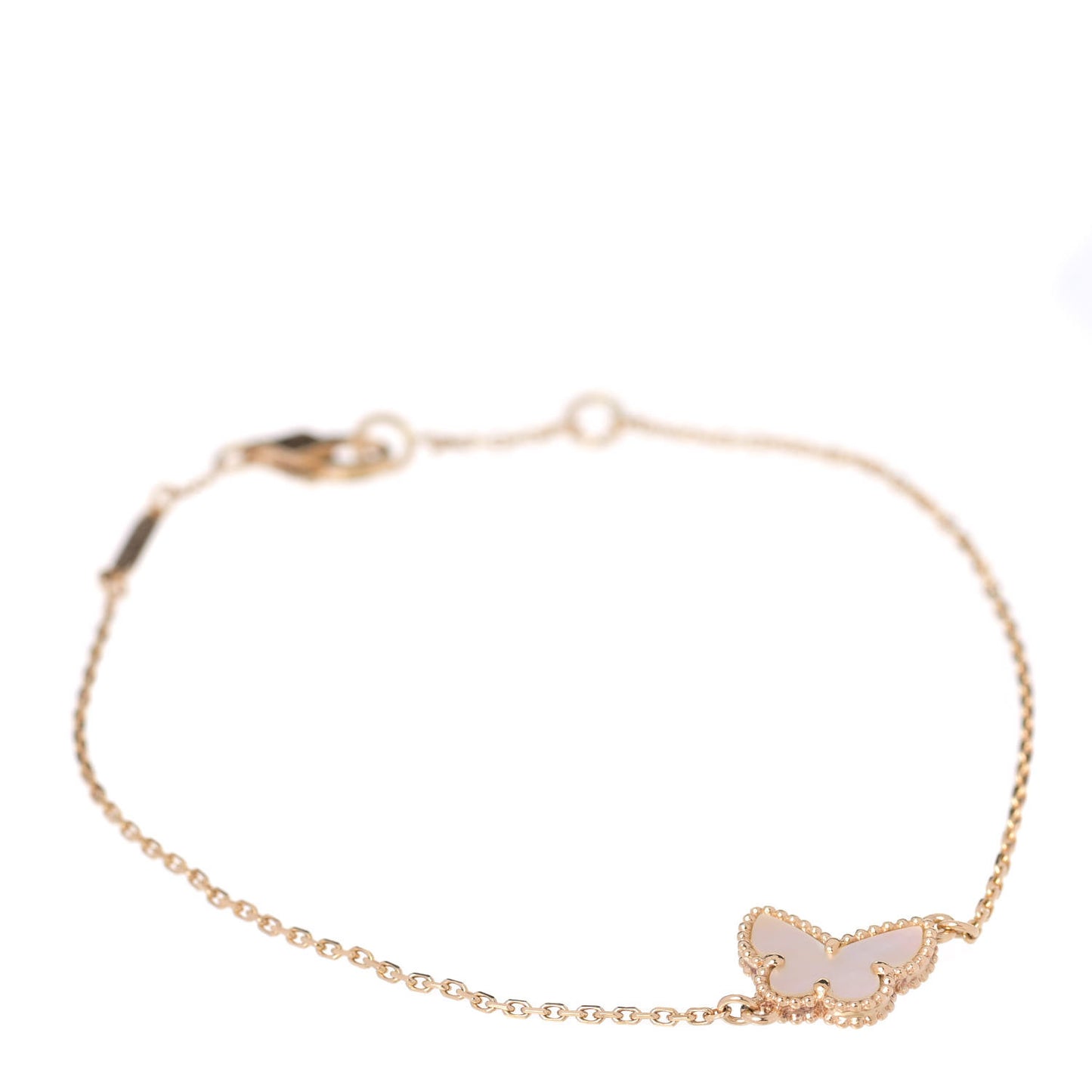 18K Yellow Gold Mother of Pearl Sweet Alhambra Butterfly Bracelet