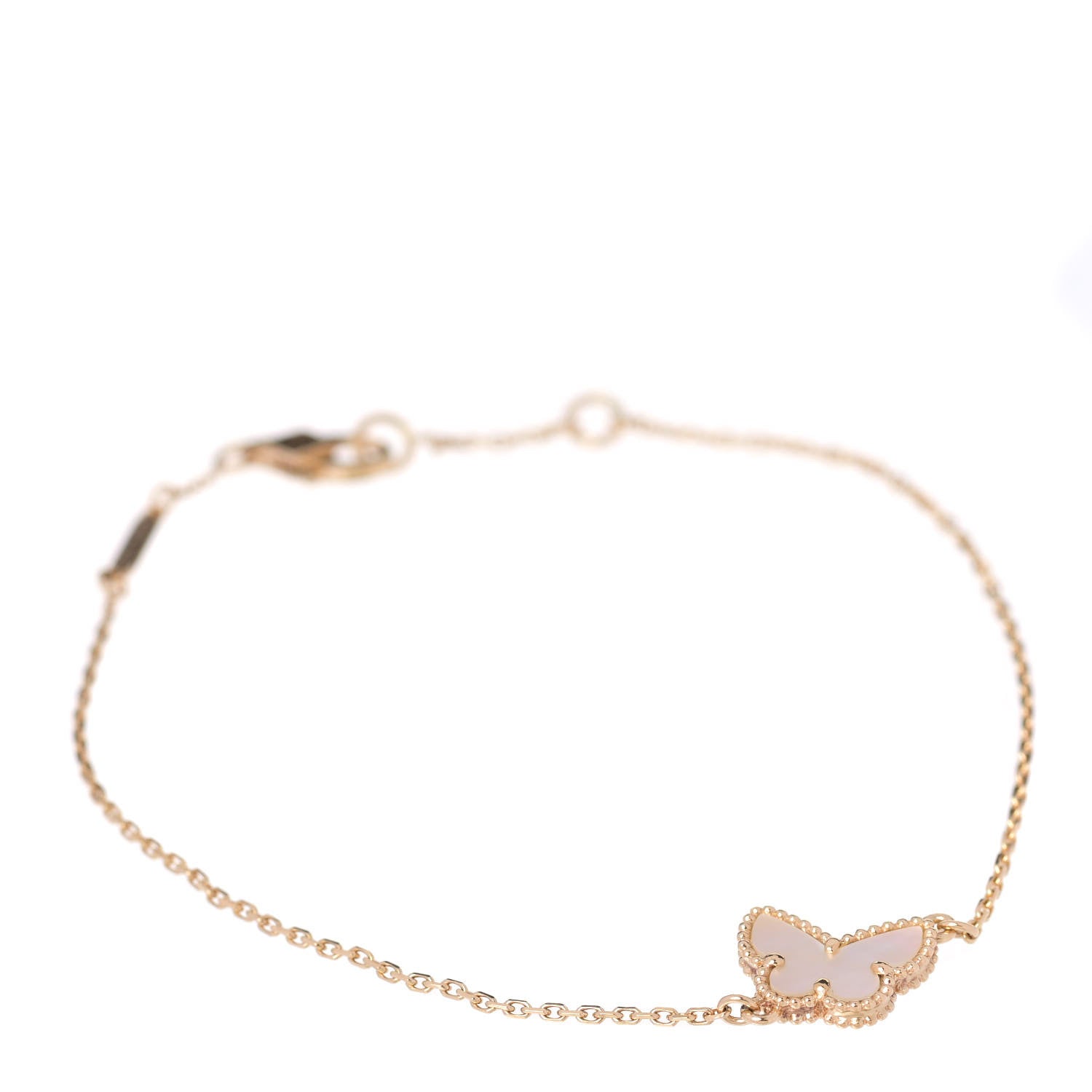 Van Cleef & Arpels 18K Yellow Gold Mother of Pearl Sweet Alhambra Butterfly Bracelet 1 of 6