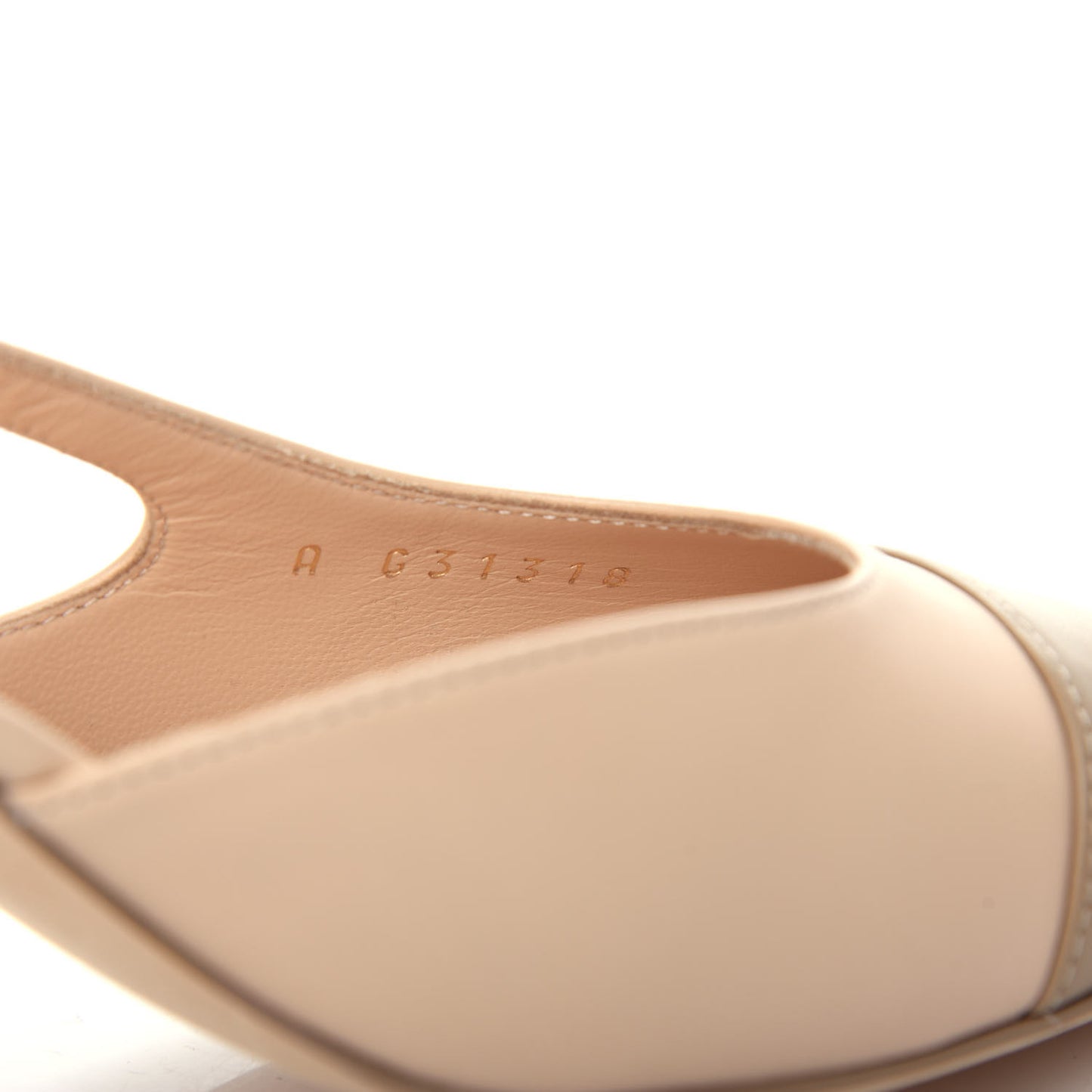 Lambskin Cap Toe CC Slingback Pump 36 Beige Dark Beige
