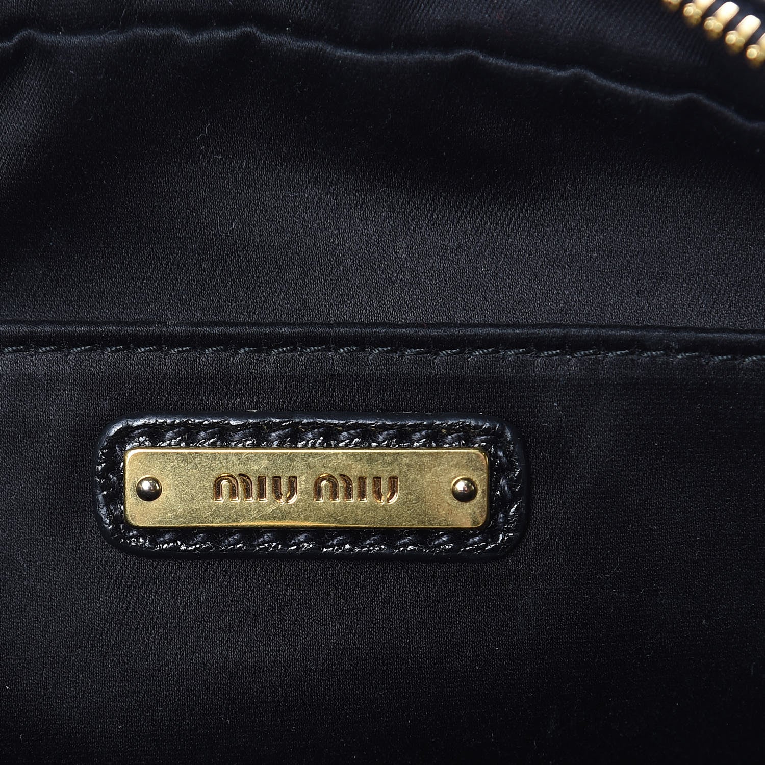 Miu Miu Goatskin Madras Crossbody Bag Black 6 of 10