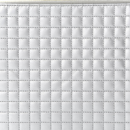 Celine Lambskin Quilted Zip Pouch Grey 9 of 10
