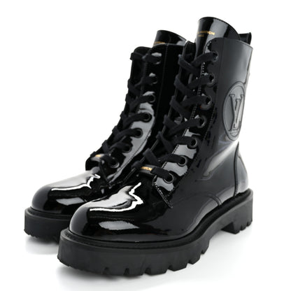 Louis Vuitton Patent Territory Flat Ranger Boots 38 Black 4 of 12