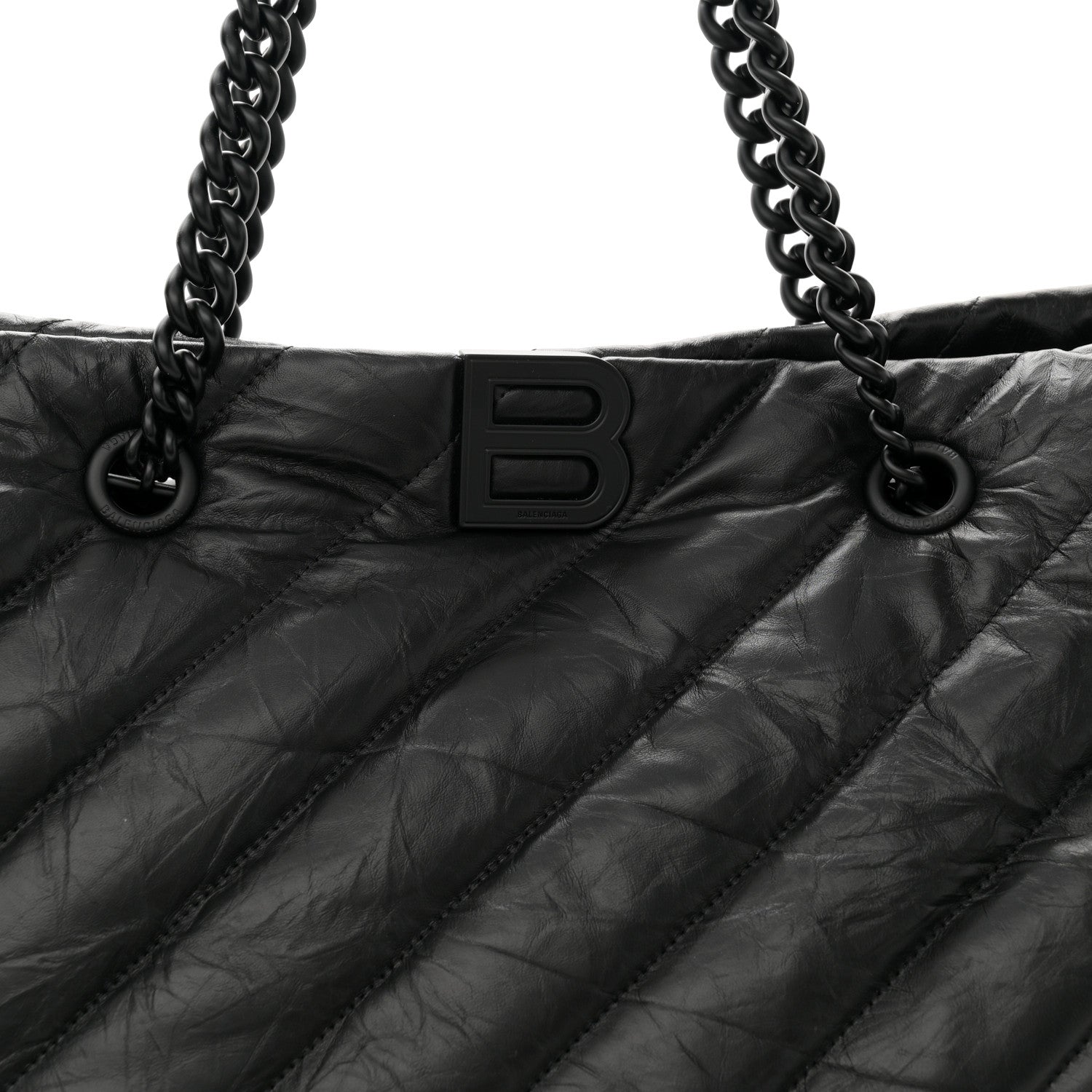 Balenciaga Crushed Calfskin Quilted Matte Black Hardware Large Crush Carry All Tote Bag Black 8 of 11