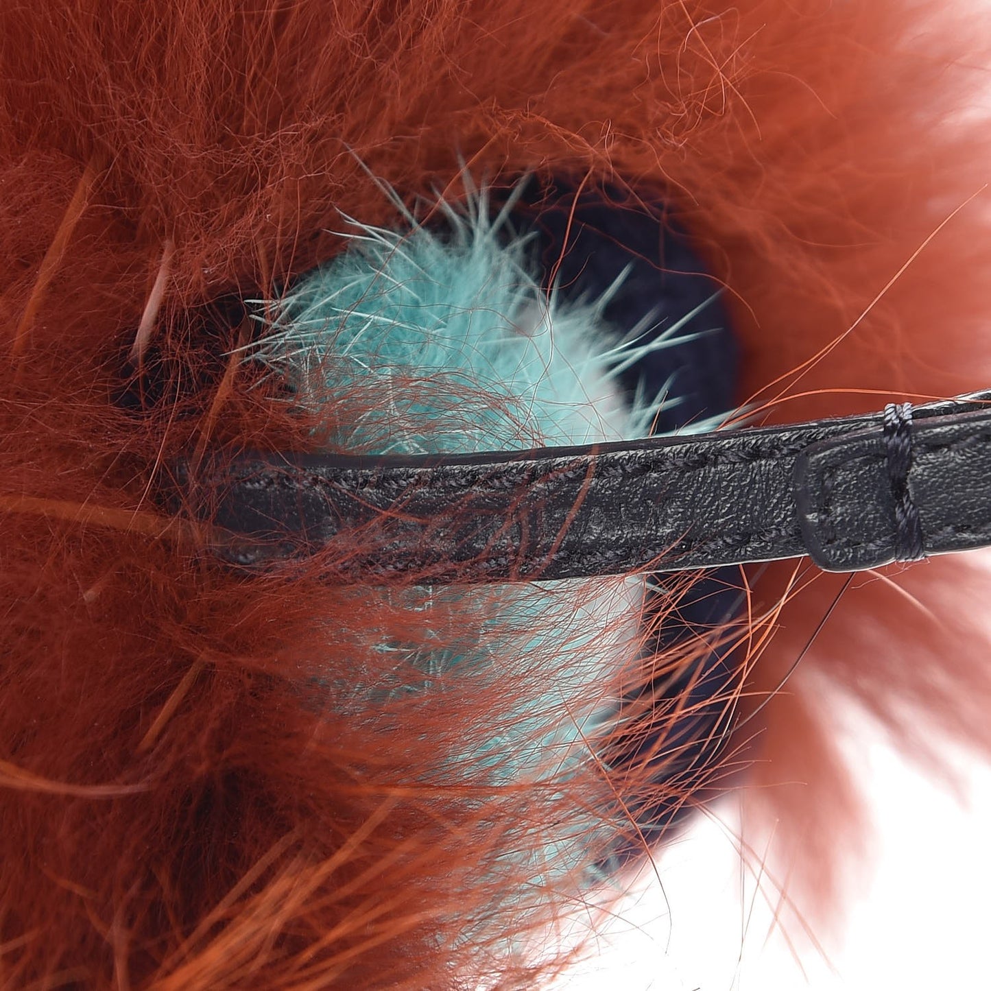 Fox Mink Rabbit Fur Vitello Dolce Blueminous Monster Bag Bug Charm Rust Turquoise