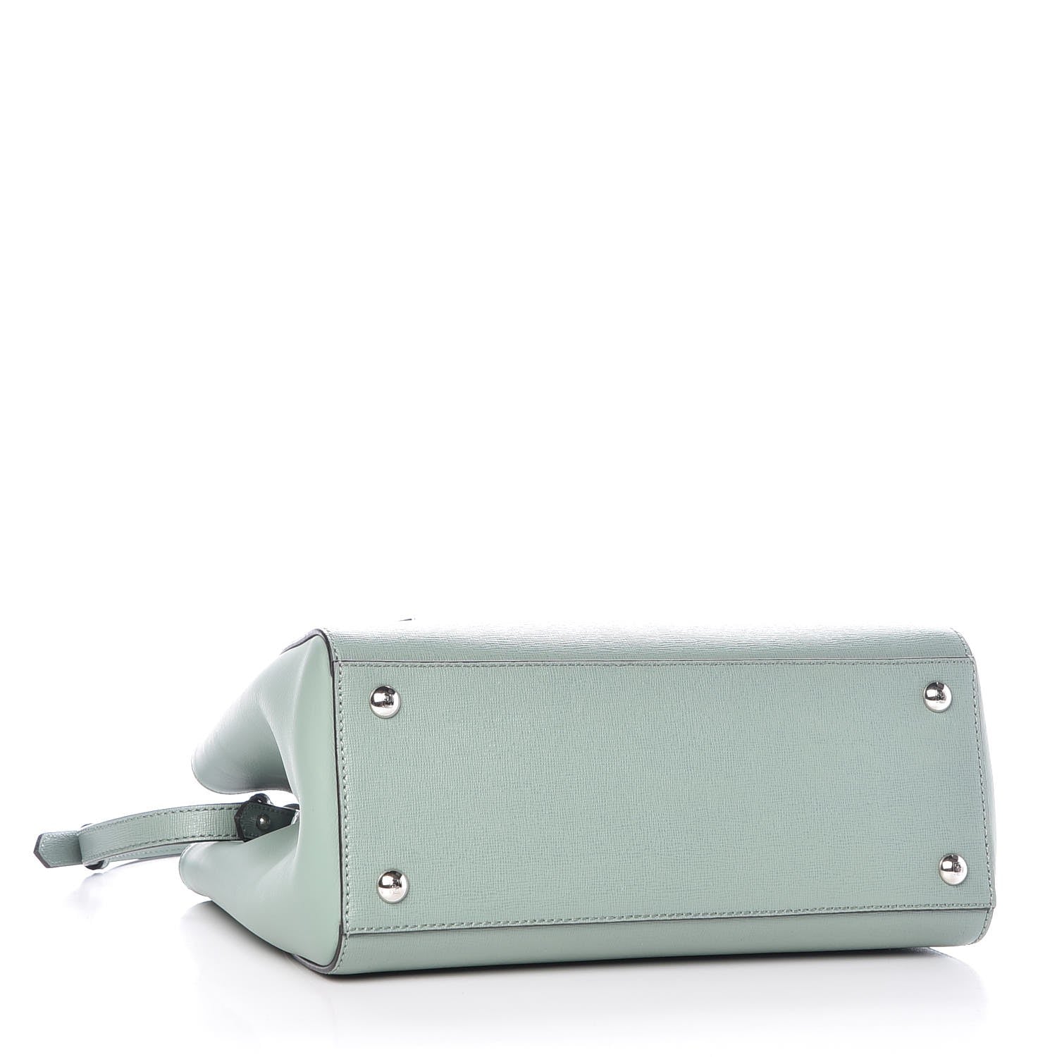 Fendi Vitello Elite Flamingo Petite 2Jours Tote Menta 5 of 8