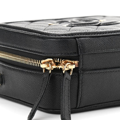 Chanel Caviar Quilted Small CC Filigree Vanity Case Black 9 of 11