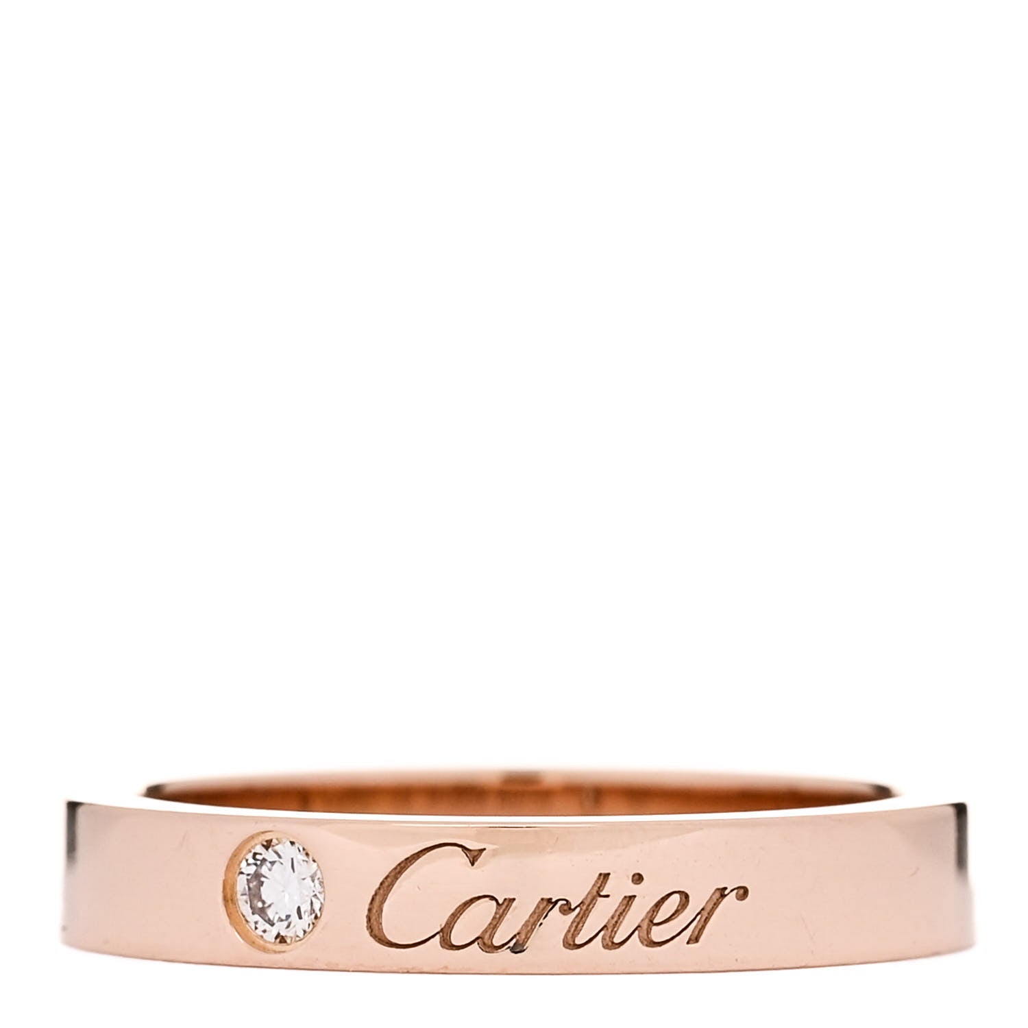 Cartier 18K Pink Gold Diamond 3mm C De Cartier Wedding Band Ring 49 5 1 of 5