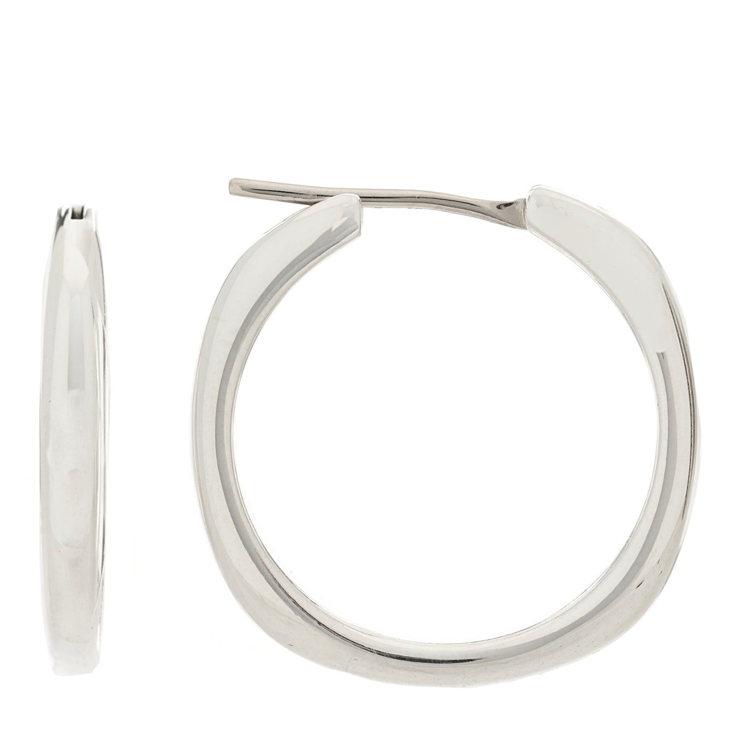 Sterling Silver Square Cushion Hoop Earrings