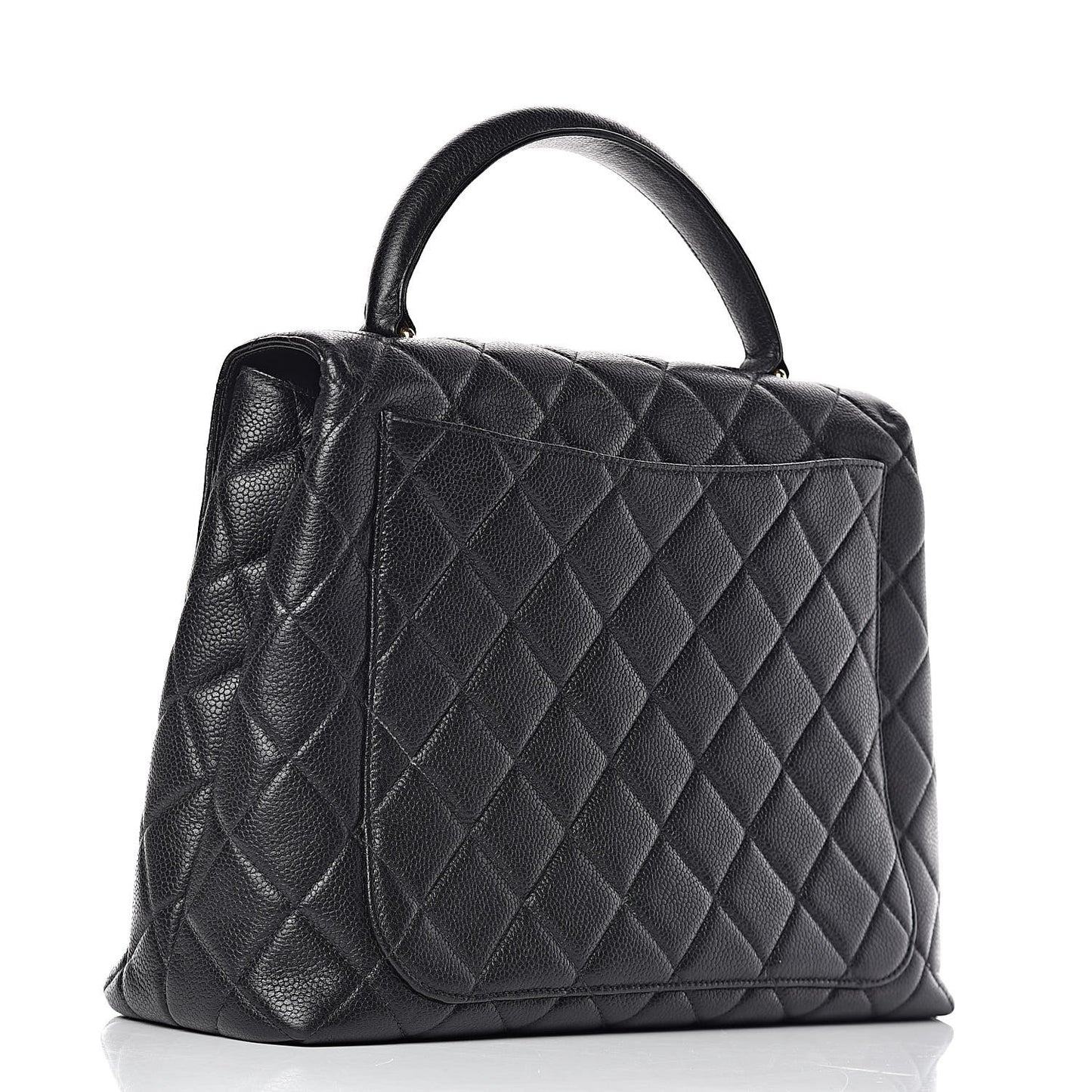 Caviar Quilted Jumbo Kelly Flap Black