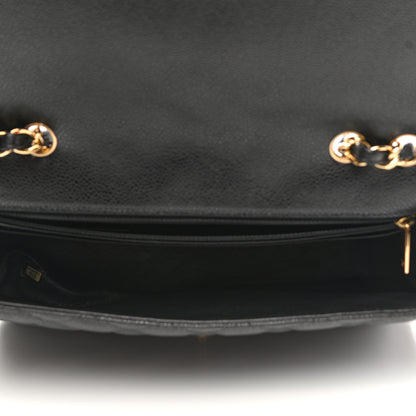 Chanel Caviar Quilted Jumbo Single Flap Black 5 of 10