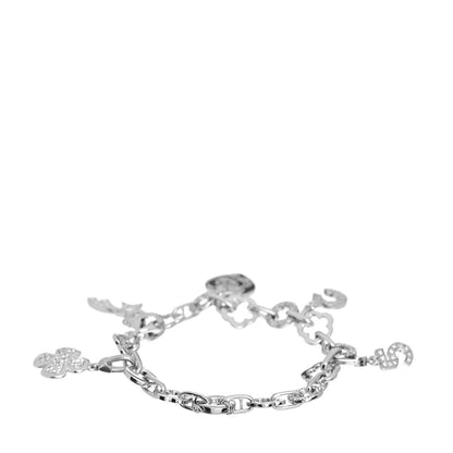 Chanel 18K White Gold Diamond Interlocking Five Charm Bracelet 3 of 4