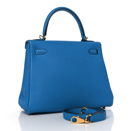 Hermes Togo Kelly Retourne 25 Bleu Zanzibar 3 of 9