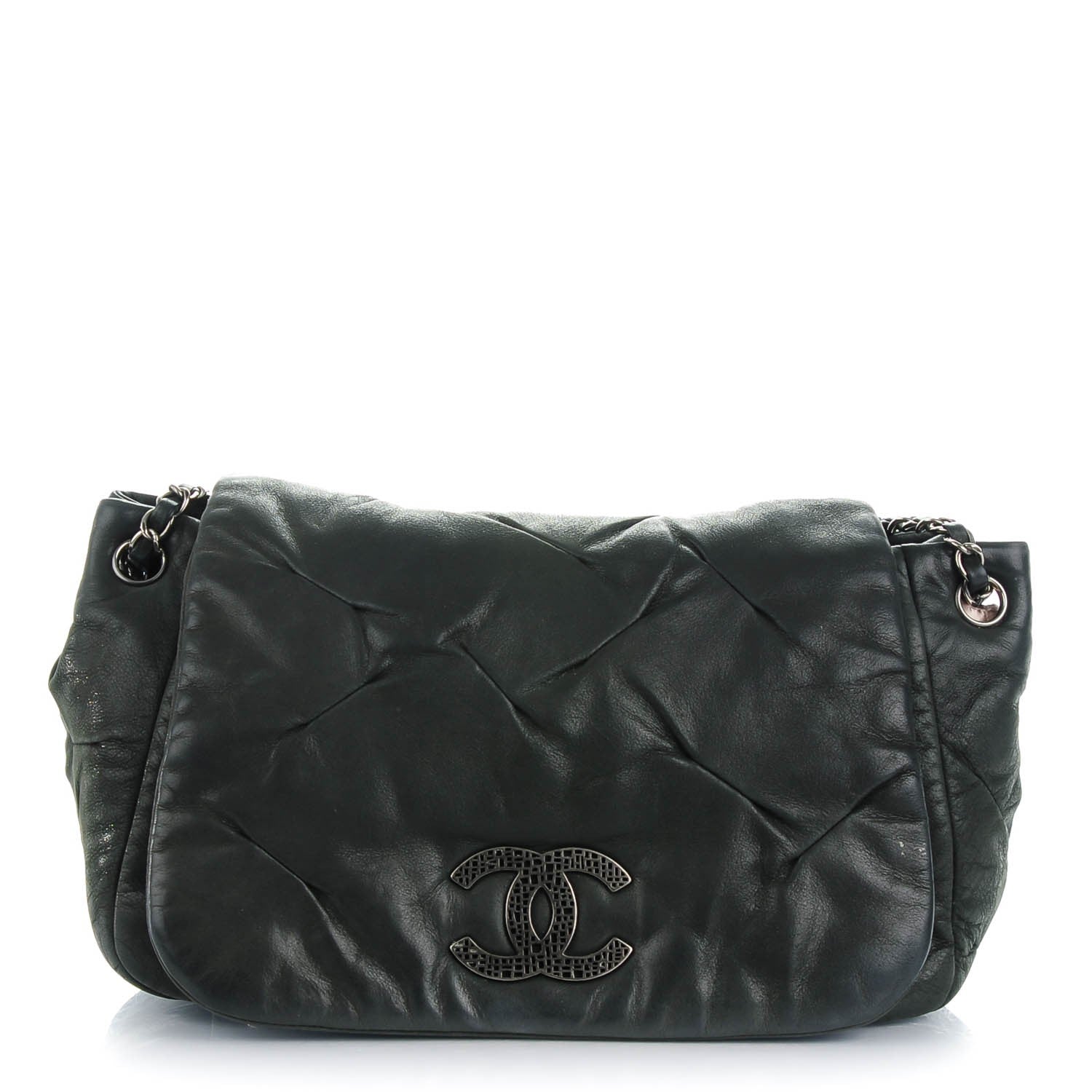 Chanel Iridescent Calfskin Glint Accordion Flap Black 1 of 8