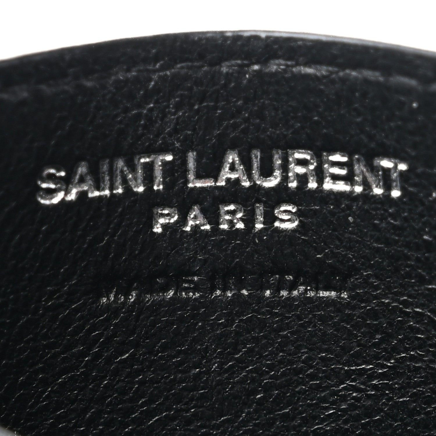 Saint Laurent Grain De Poudre Matelasse Chevron Monogram Credit Card Case Black 6 of 8