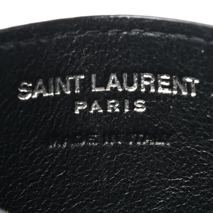 Saint Laurent Grain De Poudre Matelasse Chevron Monogram Credit Card Case Black 6 of 8