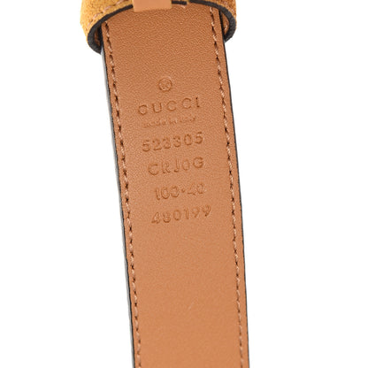 Gucci Suede Icaro G Cube 25mm Belt 100 40 Light Cognac 5 of 5