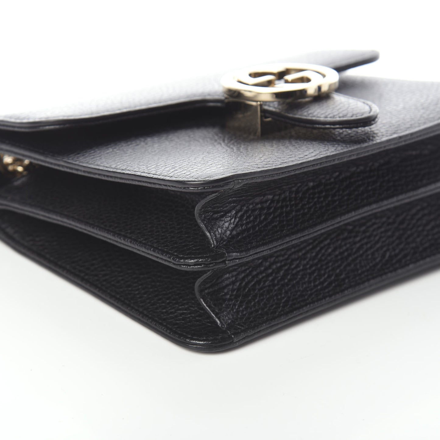 Dollar Calfskin Small Interlocking G Shoulder Bag Black