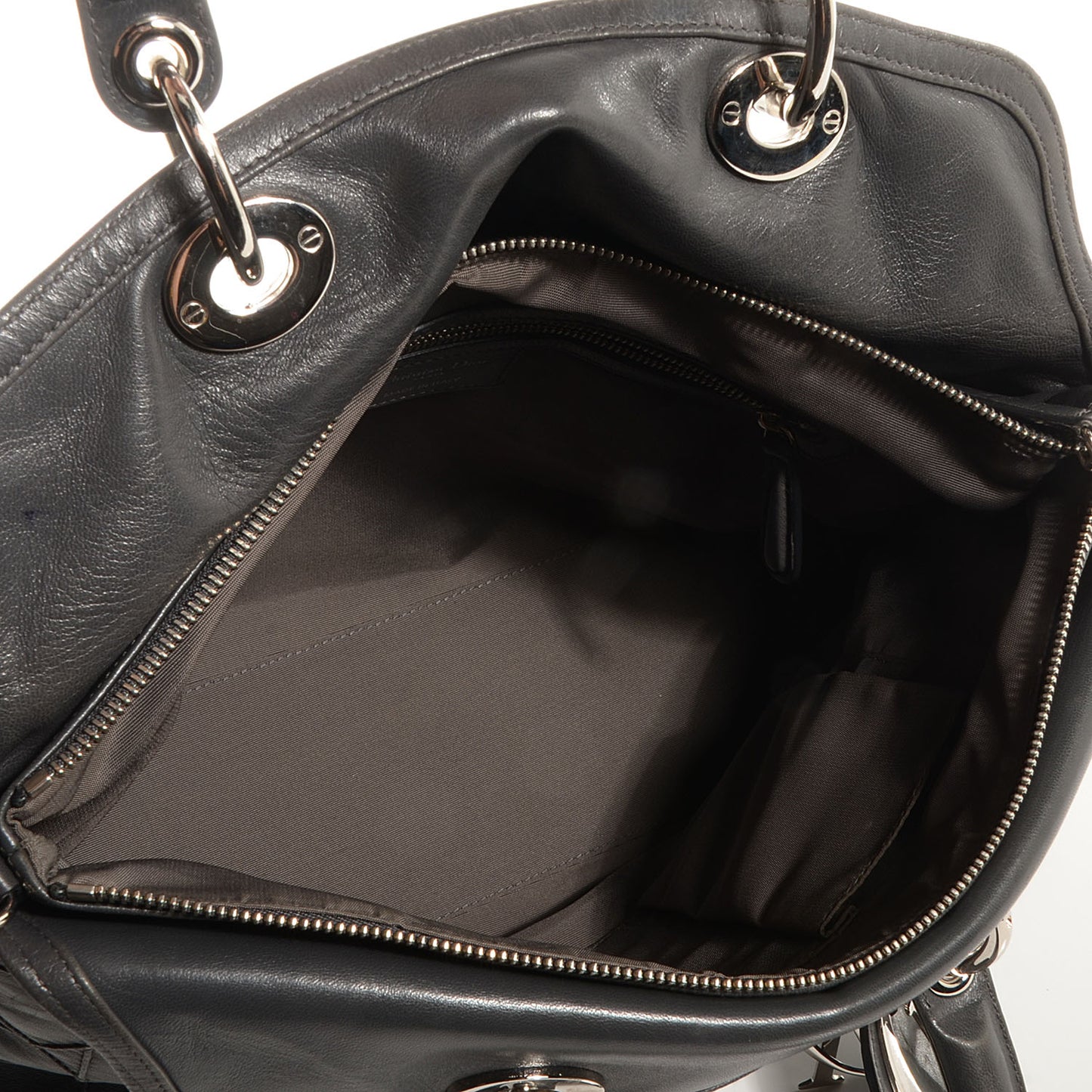 Lambskin Cannage Medium Granville Tote Grey