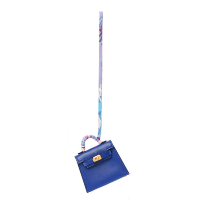 Hermes Tadelakt Mini Kelly Twilly Bag Charm Bleu Electrique 1 of 7