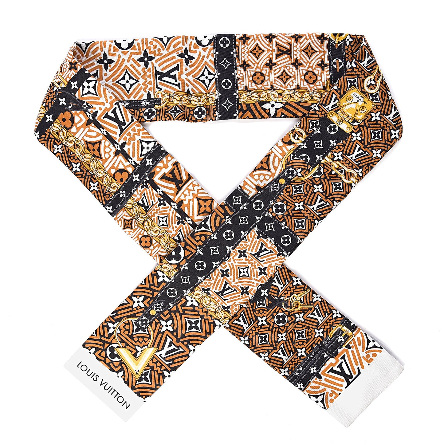 Silk Monogram Crafty Confidential Bandeau Caramel