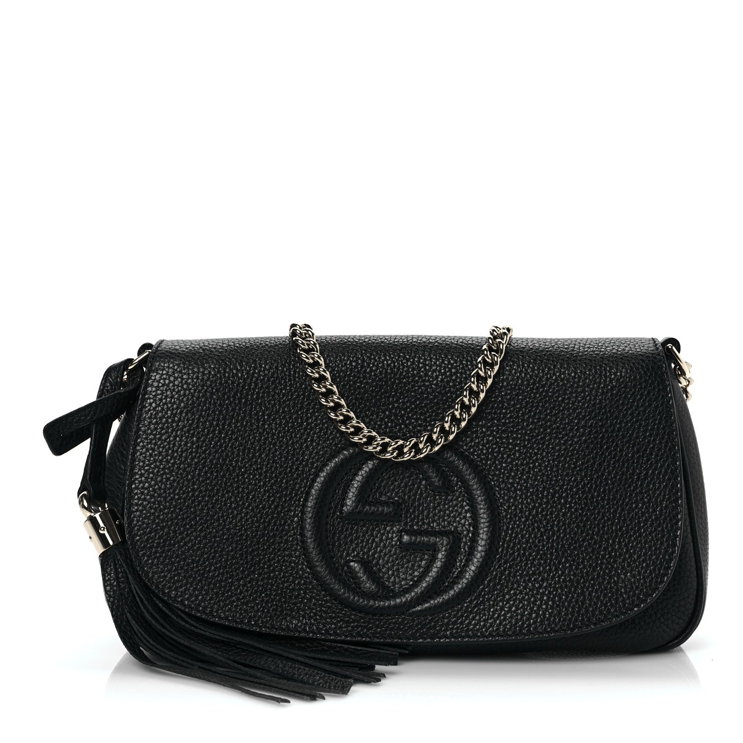 Gucci Pebbled Calfskin Medium Soho Flap Crossbody Black 1 of 9