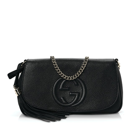 Gucci Pebbled Calfskin Medium Soho Flap Crossbody Black 1 of 9