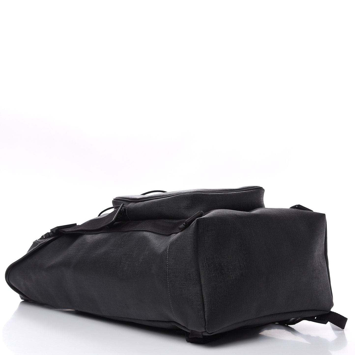 Coated Canvas Interlocking G Double Buckle Backpack Black