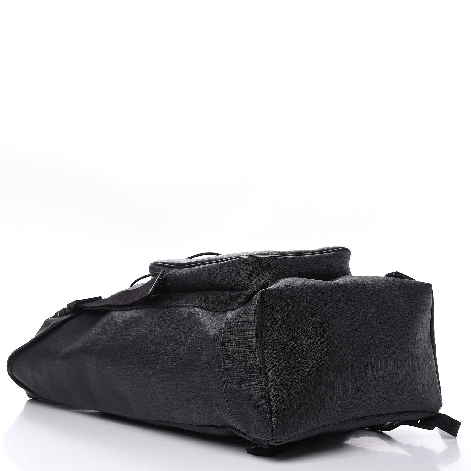 Gucci Coated Canvas Interlocking G Double Buckle Backpack Black 4 of 13