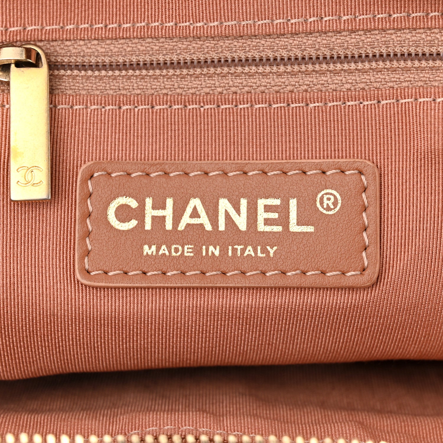 Chanel Calfskin Quilted CC Small Vanity Case Beige 6 of 12