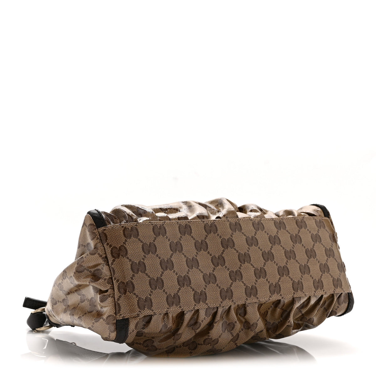 Gucci Crystal Monogram D Ring Gold Hobo Brown 4 of 11