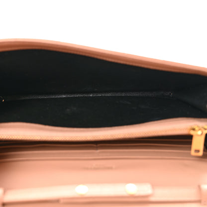Saint Laurent Grain De Poudre Matelasse Chevron Monogram Chain Wallet Vintage Peach 5 of 11