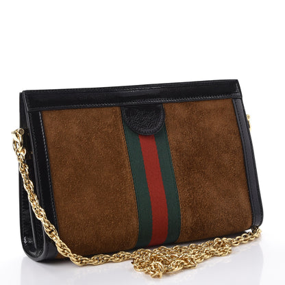Gucci Suede Patent Web Small Ophidia Chain Shoulder Bag Nocciola Black 4 of 8
