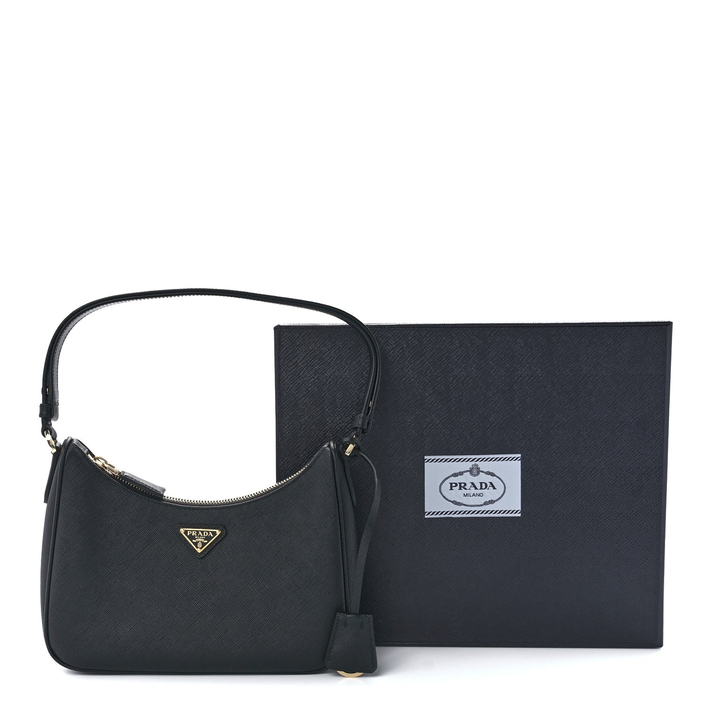 Saffiano Lux Mini Re-Edition Shoulder Bag Black