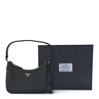 Prada Saffiano Lux Mini Re-Edition Shoulder Bag Black 13 of 13