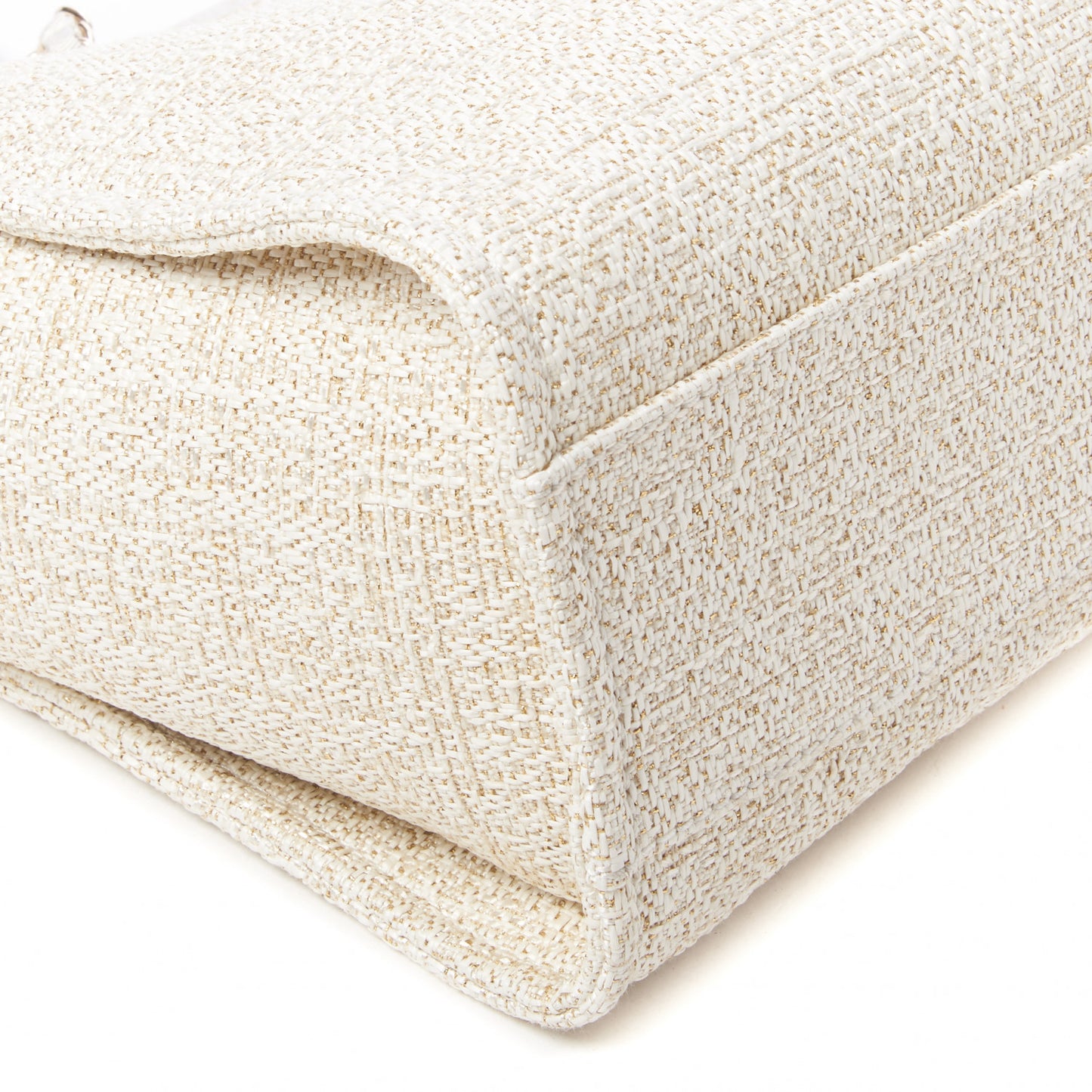 Lurex Boucle Small Deauville Tote White