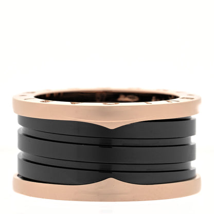 Bulgari 18K Rose Gold Black Ceramic B.Zero1 Four-Band Ring 57 8 1 of 6