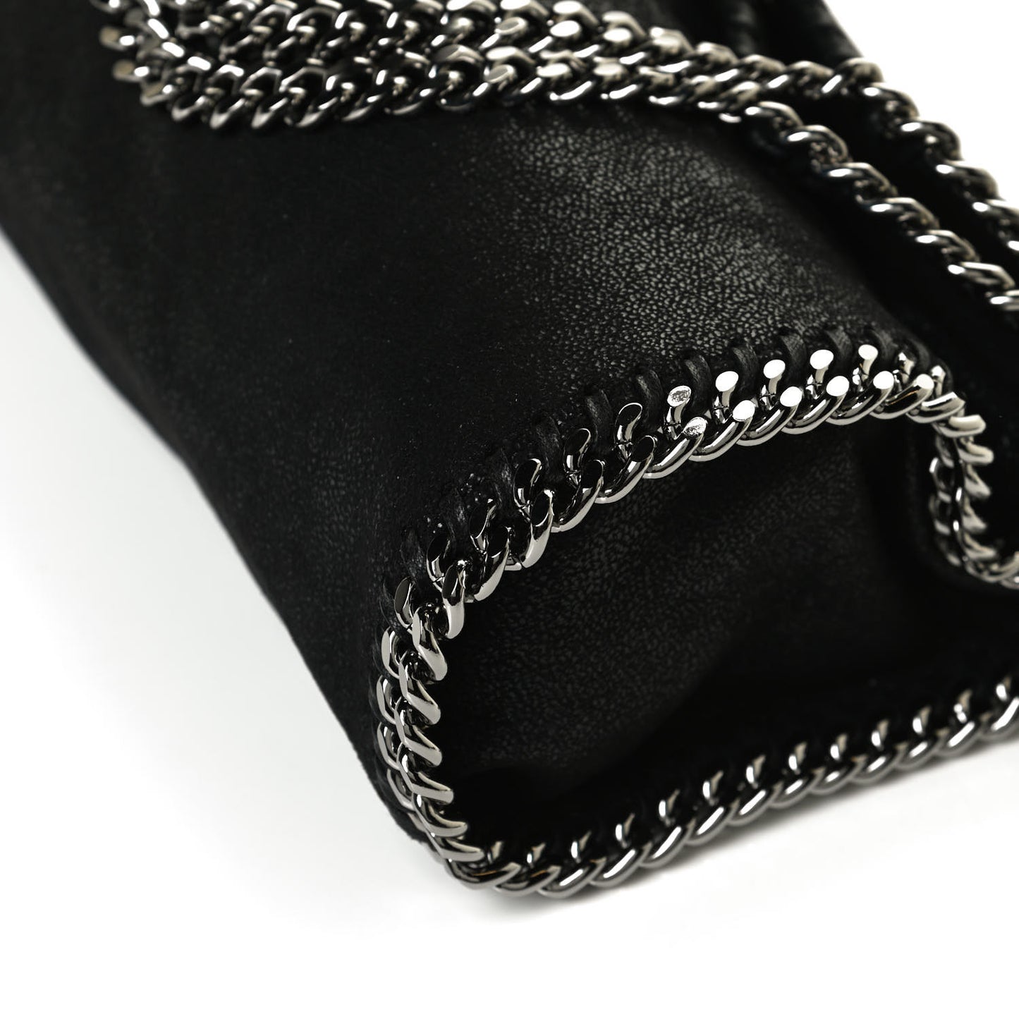Shaggy Deer Mini Falabella Fold Over Tote Black