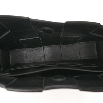 Bottega Veneta Calfskin Maxi Intrecciato Cassette Pouch On Strap Black 5 of 10
